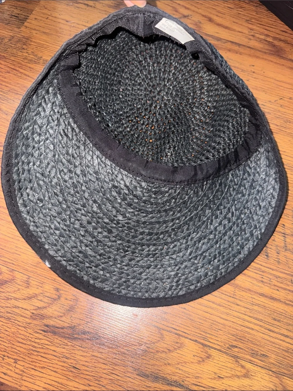 Black Women's Straw Visor Hat 44.T